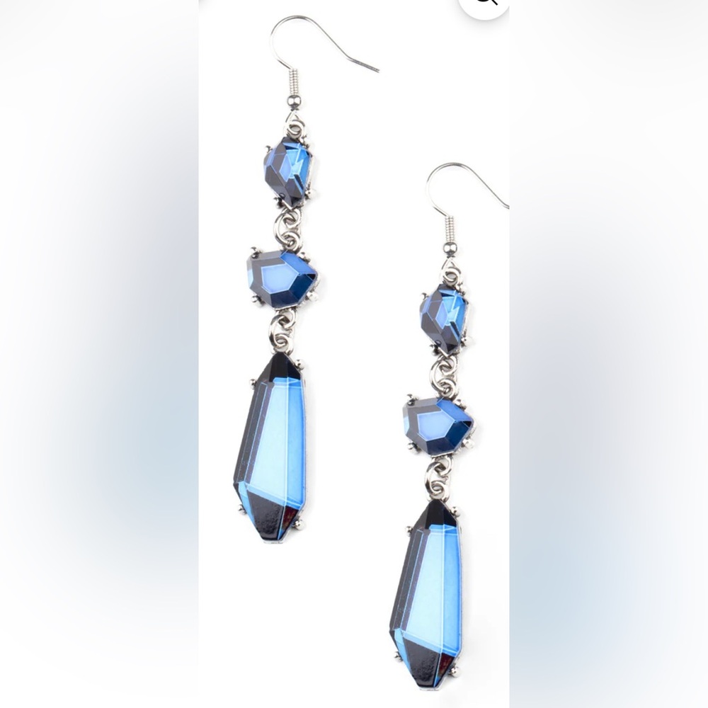 Elegant Blue Gemstone Chandelier Earrings